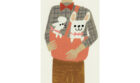 Bulldog gastón y poodle en bolsa de dueño. Ilustración del libro Gastón, de Kelly DiPucchio y Christian Robinson. Editorial Leetra.