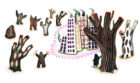Yo en la ciudad rodeada de árboles. Ilustración del libro Dentro de mí, de Alex Cousseau y Kitty Crowther. Editorial Leetra.