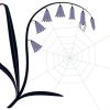 Telaraña en una flor. Ilustración del libro Mientras te espero, de Émilie Vast. Editorial Leetra.