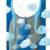 Niña y paloma en las nubes. Ilustración del libro Cielo Azul, de Andrea Petrlik. Editorial Leetra.
