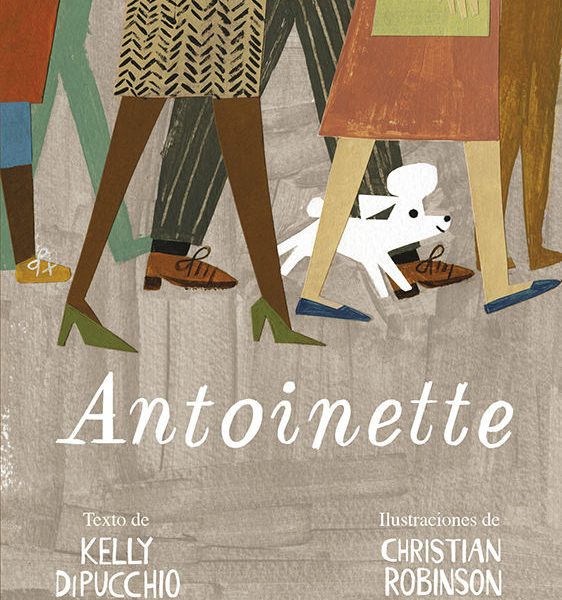 ilustración del libro Antoinette, de Kelly Dipucchio y Christian Robinson - Editorial Leetra. Perro bulldog y poodle enamorados.