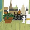 ilustración del libro Antoinette, de Kelly Dipucchio y Christian Robinson - Editorial Leetra. Perro bulldog y poodle enamorados.