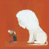 Ilustración del libro el León Nieve - león blanco viendo a un niño