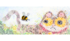 Ilustración del libro Todos vieron un gato - abeja y gato