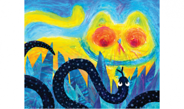 Ilustración del libro Todos vieron un gato - gato y serpiente