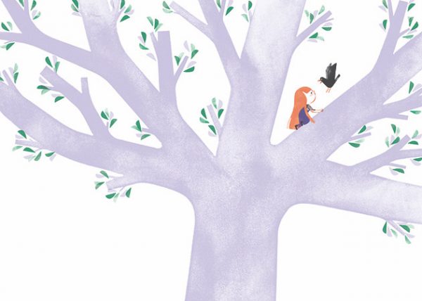 Ilustración de tercera rama, libro ilustrado de Alexandra Pichard